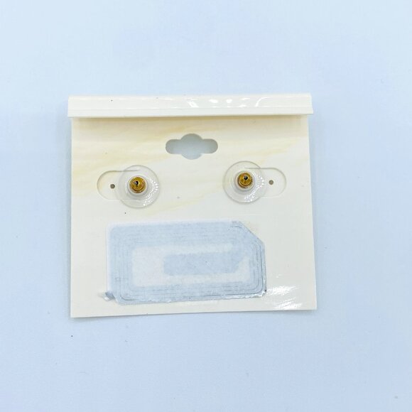 LC Lauren Conrad Blue Goldtone Rhinestone Oval Stud Earrings New - Picture 3 of 3